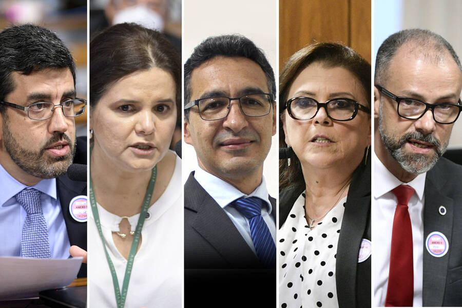 Foto montagem dos cinco diretores da Anvisa