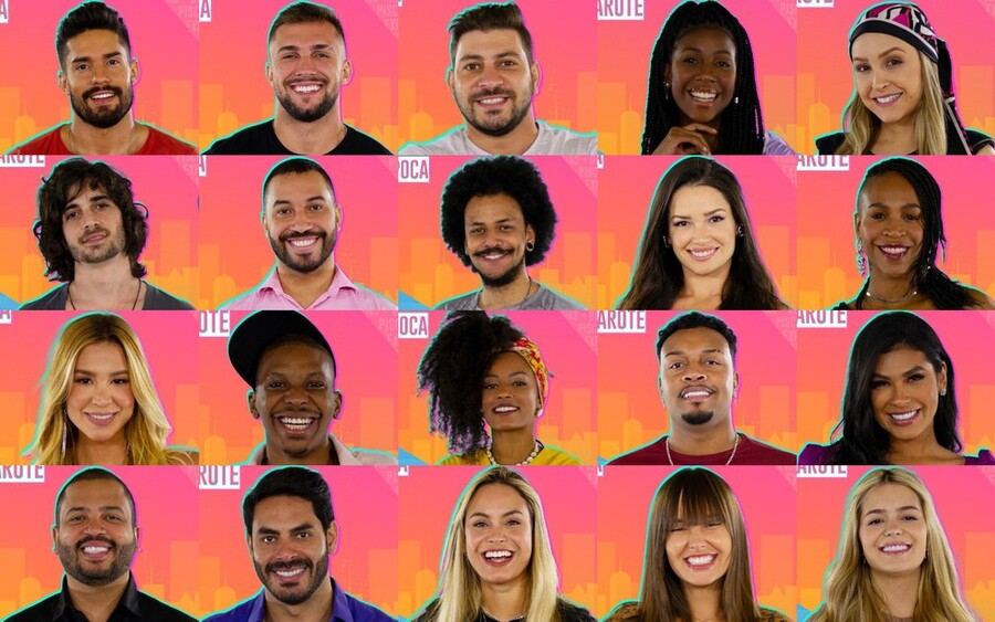 Foto montagem 3 x 4 de todos os 20 participantes do BBB 21