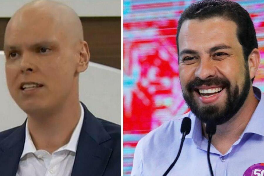 Foto montagem. À esquerda, Covas. À direita, Boulos