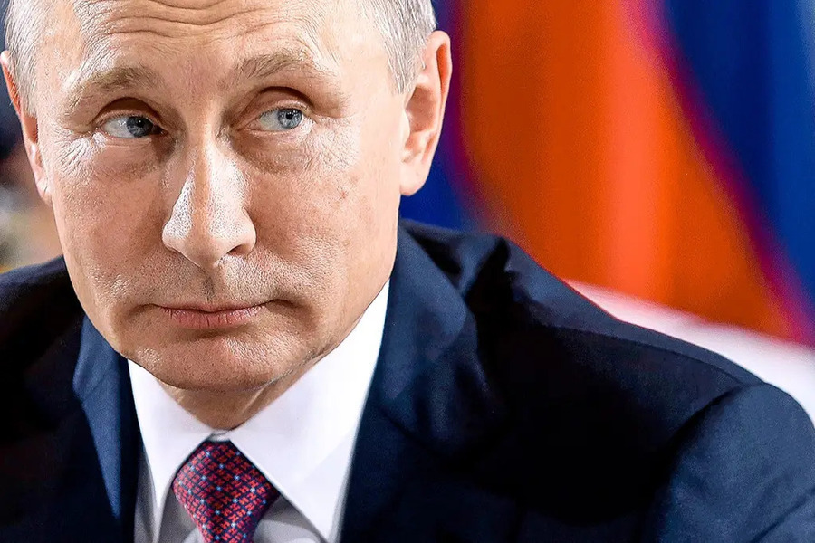 Foto em close do presidente da Rússia Vladimir Putin