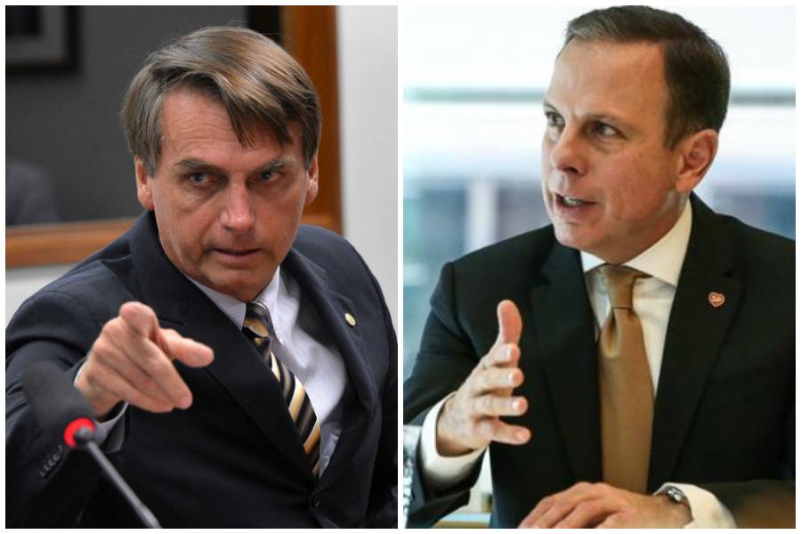 Foto montagem de Bolsonaro ao lado de Doria